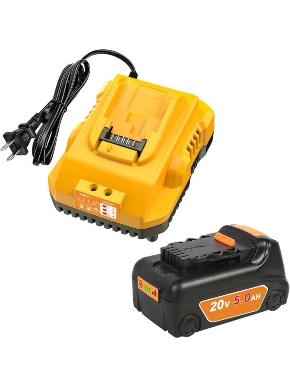 20V Max Battery Replacement 5.0Ah with Charger Station for Power Tools